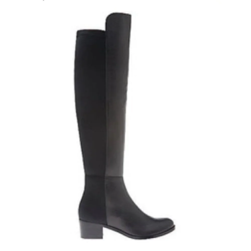 Lane Bryant SZ 7W  Letizia Black leather above knee boot Timeless Edgy Essential
